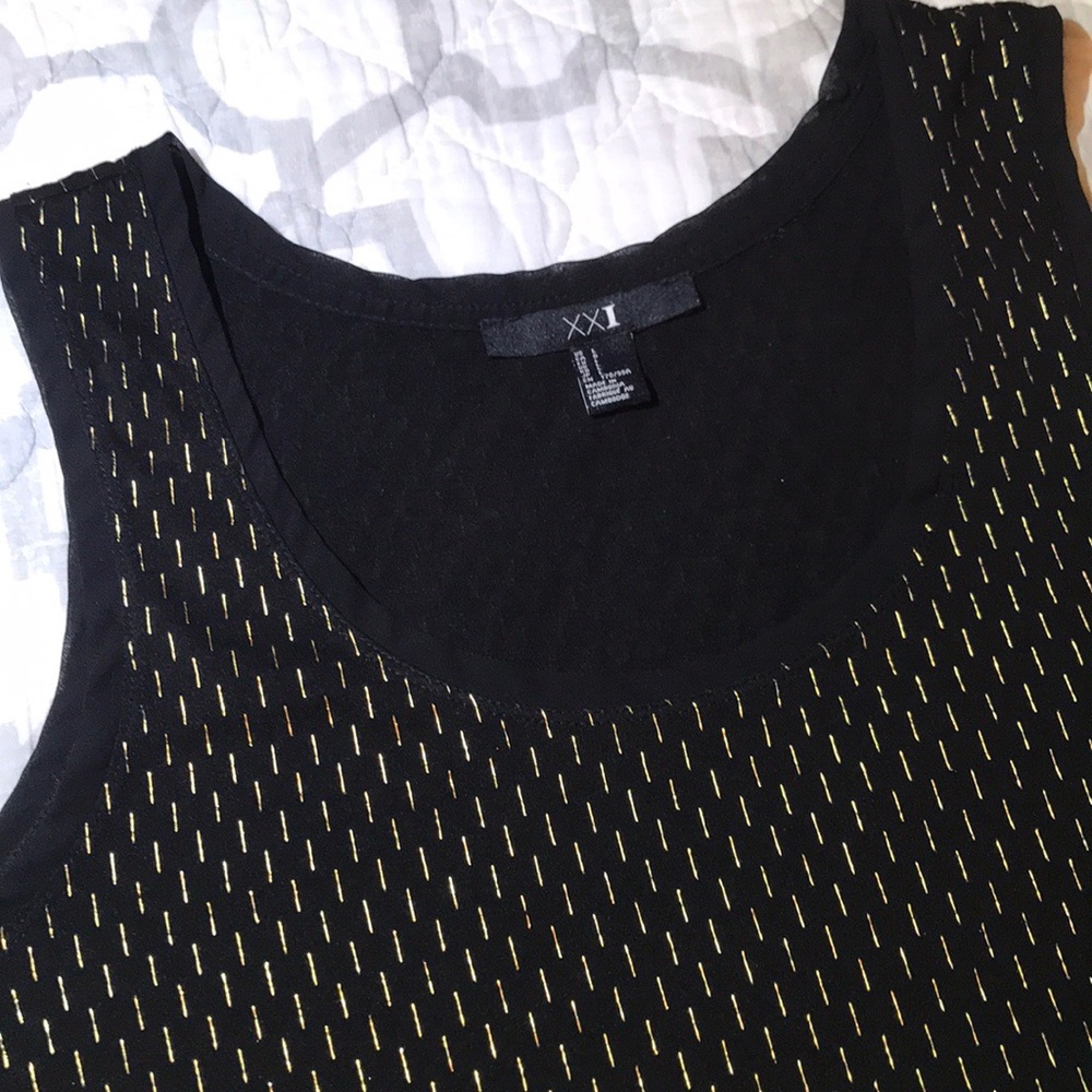 Gold and Black Muscle Tank Top